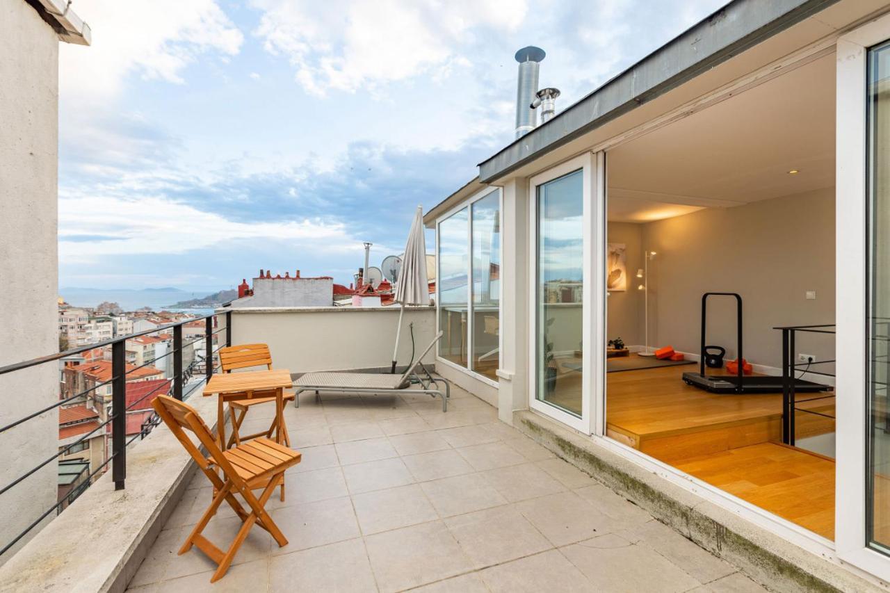 이스탄불 Mesmerizing Flat With Bosphorus View In Beyoglu 아파트 외부 사진